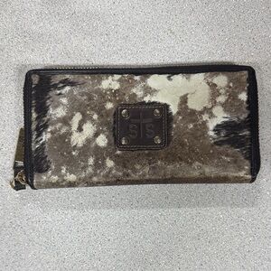 STS Ranchwear Brown and White Cowhide Wallet